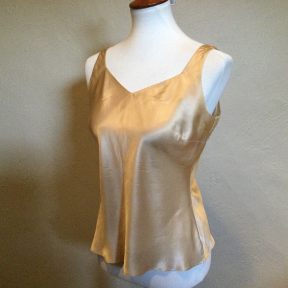 Silk Nude Color Tank Camisole / Pure Silk Beige Bl