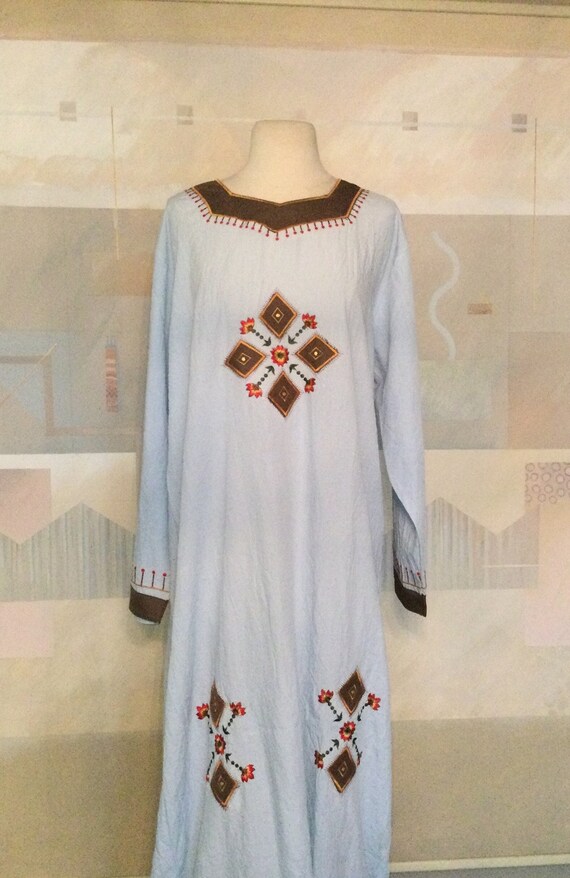 Kaftan Embroidered Maxi Tunic / Boho Ethnic Embroi