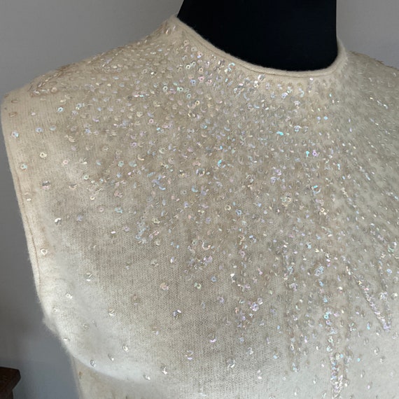 Vintage Sequin Angora Lambswool Shell / British C… - image 8