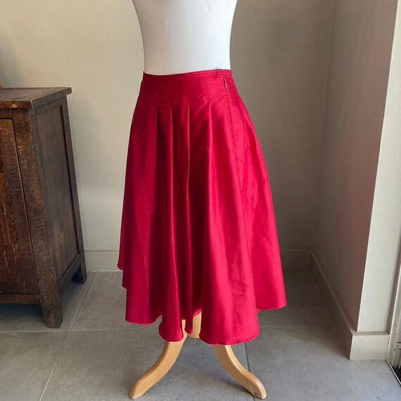 Lauren Red Silk Full Skirt w Tag / Ralph Lauren S… - image 2