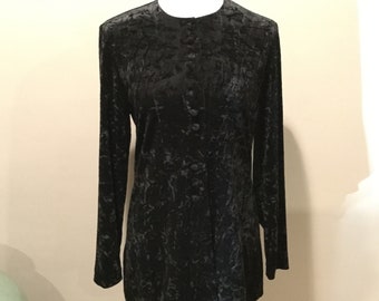 Black velvet tunic top Clearance