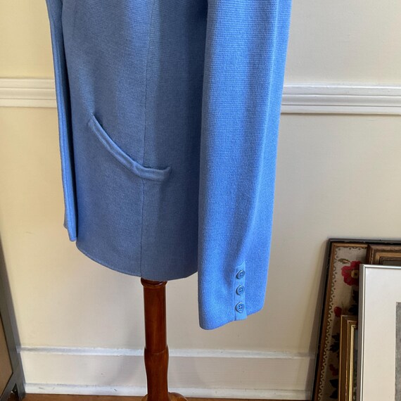 Talbots Blue Sweater Blazer Single Button Heavy C… - image 7
