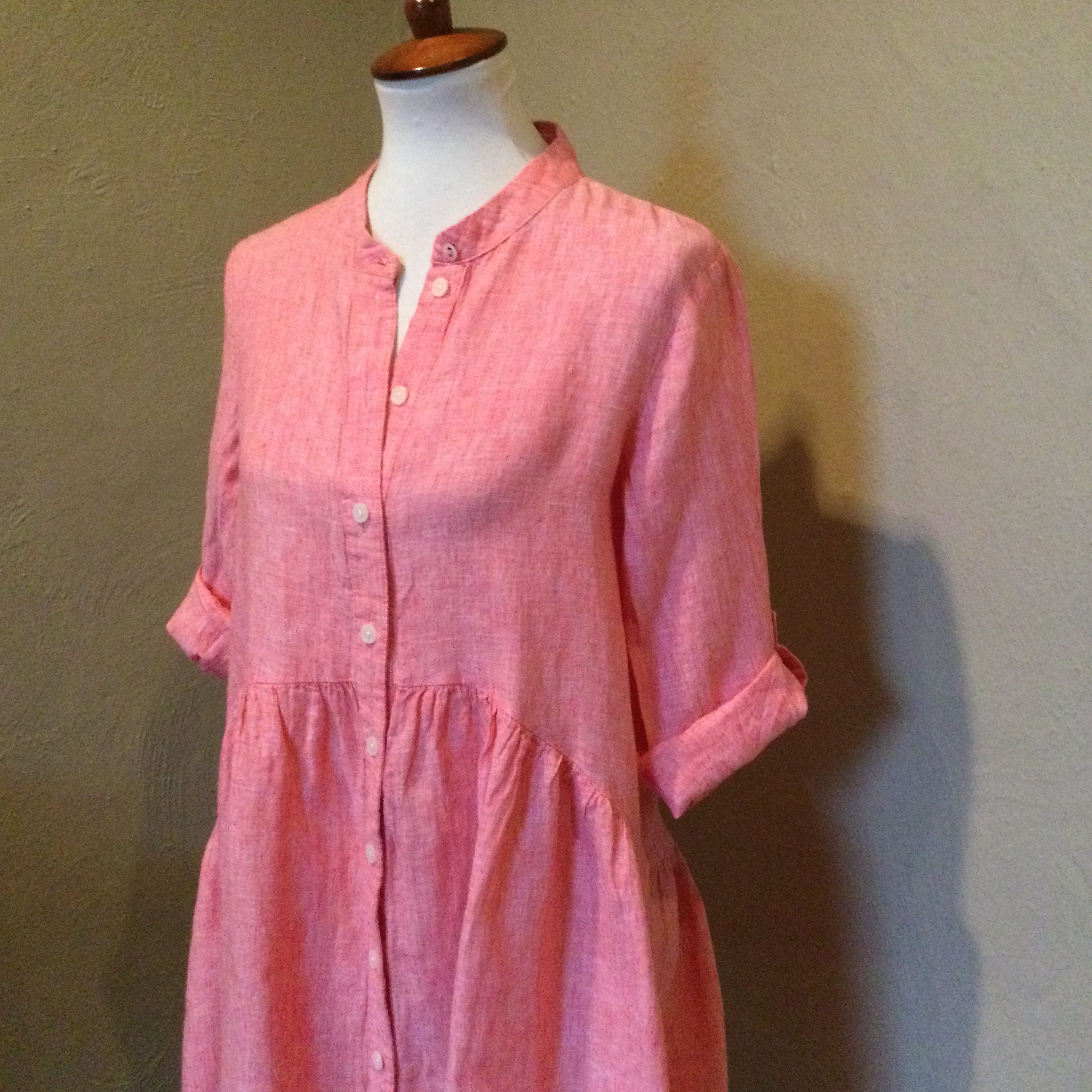 Pink Linen Smock Waist Dress Tommy Hilfiger / Pink Wash Linen Etsy