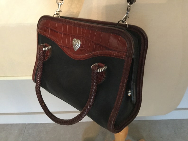 Vintage Brighton Shoulder Handbag / Black & Brown with Etsy