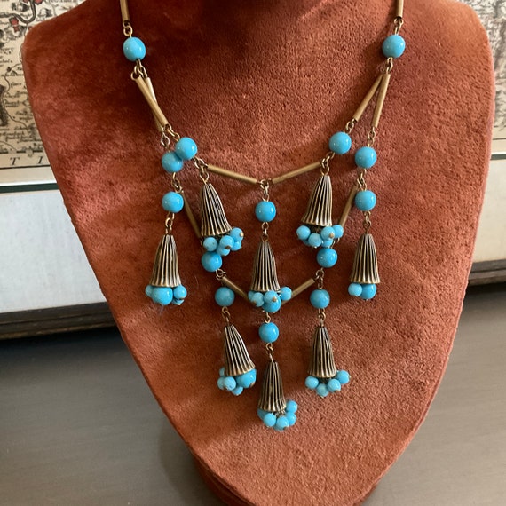 Miriam Haskell Egyptian Revival Festoon Necklace … - image 2