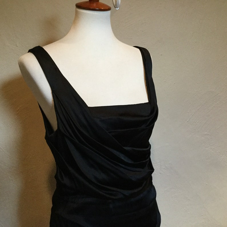 Sexy Silk Black Cocktail Dress / Ruched Silk Body Hugging | Etsy