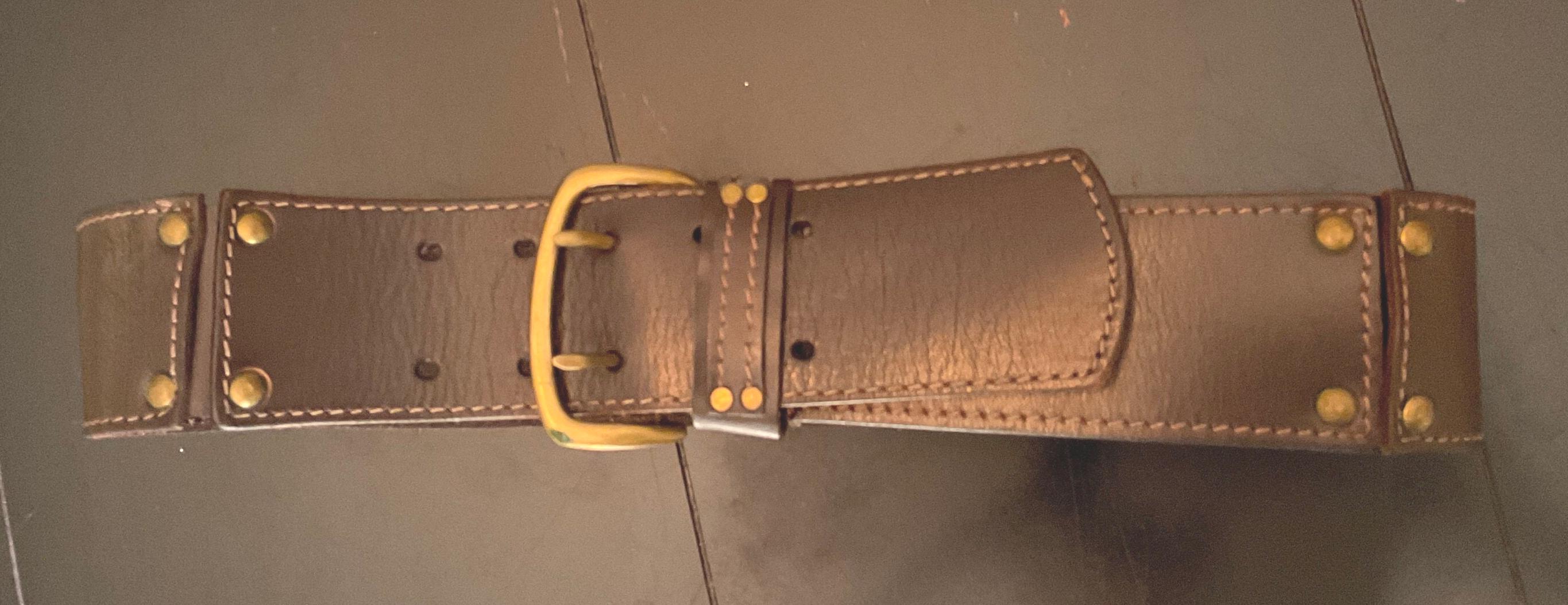 Brown Wide Leather Stud Belt Banana Republic / Wide Leather  display picture 3