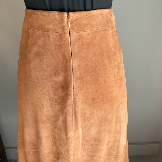 Suede Tan Midi Skirt Ann Taylor / Vintage Ann Tay… - image 8