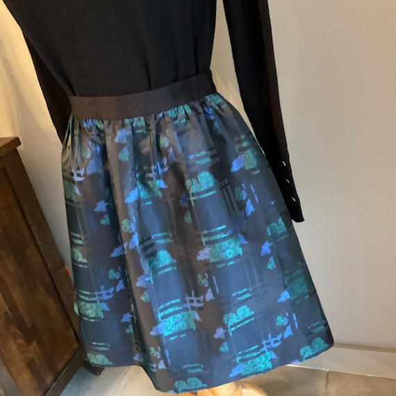 Black & Blue Satin Pouf Skirt J Crew / J Crew Sati