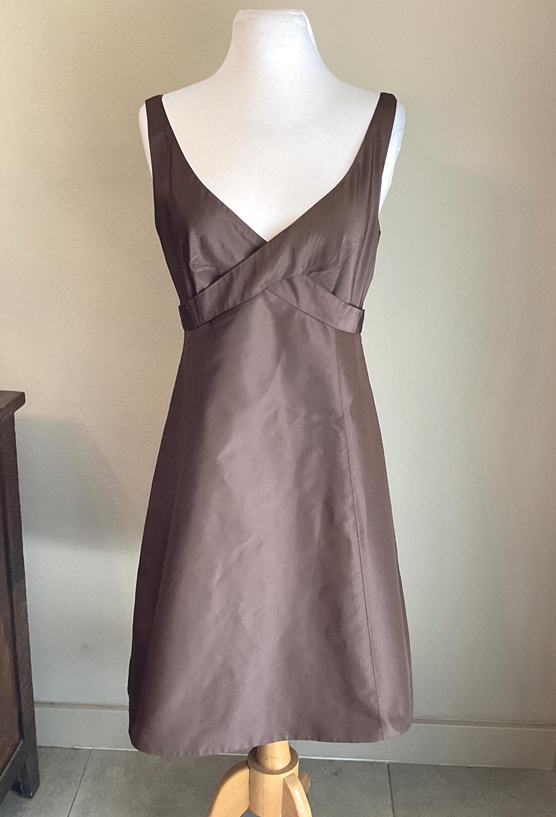 Stunning J Crew Silk Taffeta Choc Brown Cocktail Dress Sze 6 / Cocktail — free download