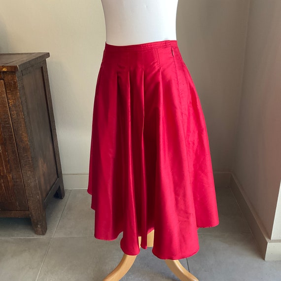 Lauren Red Silk Full Skirt w Tag / Ralph Lauren S… - image 7