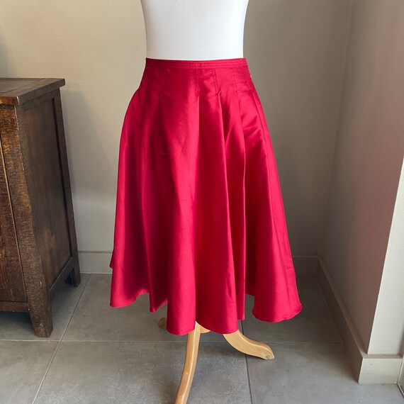 Lauren Red Silk Full Skirt w Tag / Ralph Lauren S… - image 5