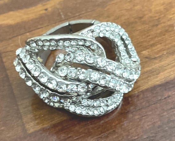 Rhinestone Encrusted Open Ring Adjustable Stretch… - image 11