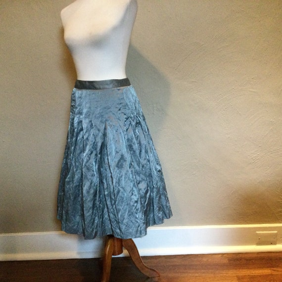 Satin Crinkle Pouf Skirt Steel Gray Tracy Reese S… - image 2