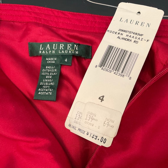 Lauren Red Silk Full Skirt w Tag / Ralph Lauren S… - image 6
