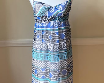 Diane von Furstenberg Silk Print Wrap w Ties Size 4 / Diane von Furstenberg Silk Spaghetti Strap Print Dress / Silk Cocktail Party Dress
