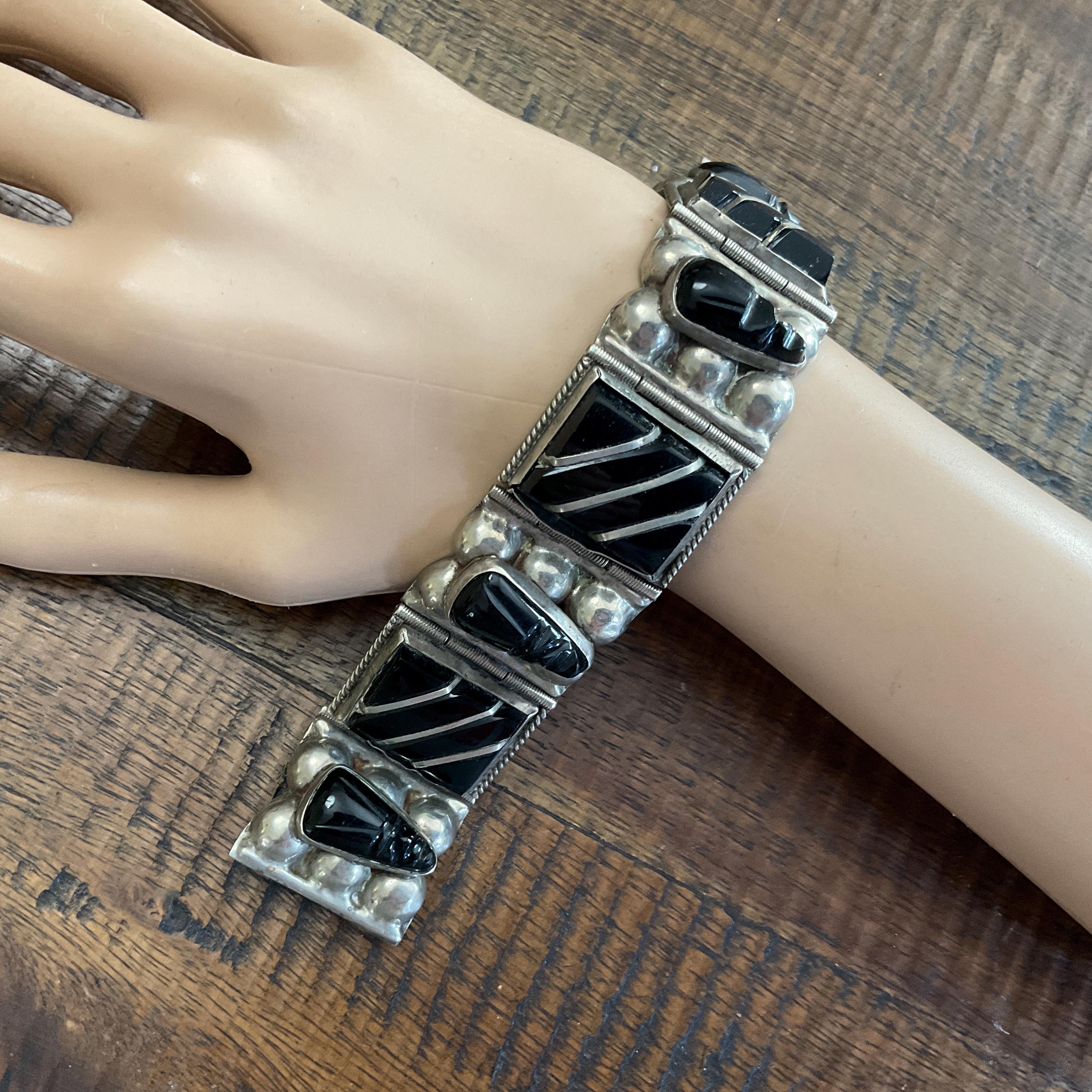 Onyx Bracelet Mexico Silver - Etsy