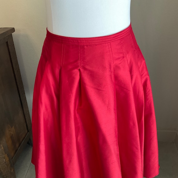 Lauren Red Silk Full Skirt w Tag / Ralph Lauren S… - image 3