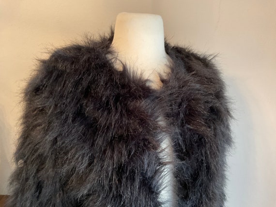 Black Faux Fur Shaggy Crop Jacket Lanshifei / Sha… - image 6