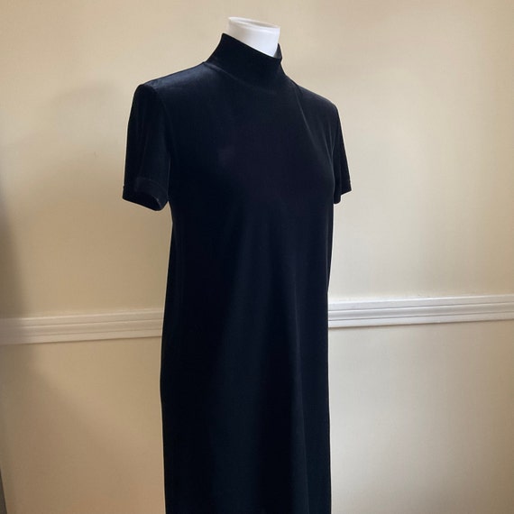 Black Velvet Mockneck Dress DKNY/ Size S / Perfec… - image 1