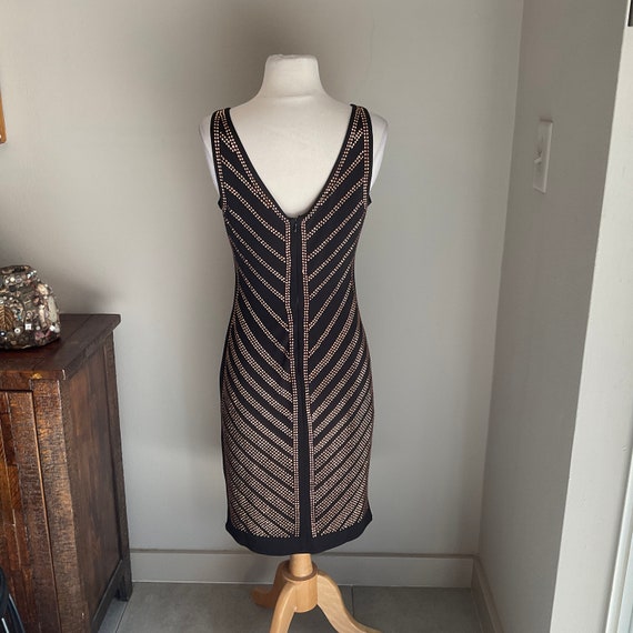 Copper Studded Sheath Dress Carmen Marc Valvo Med… - image 5