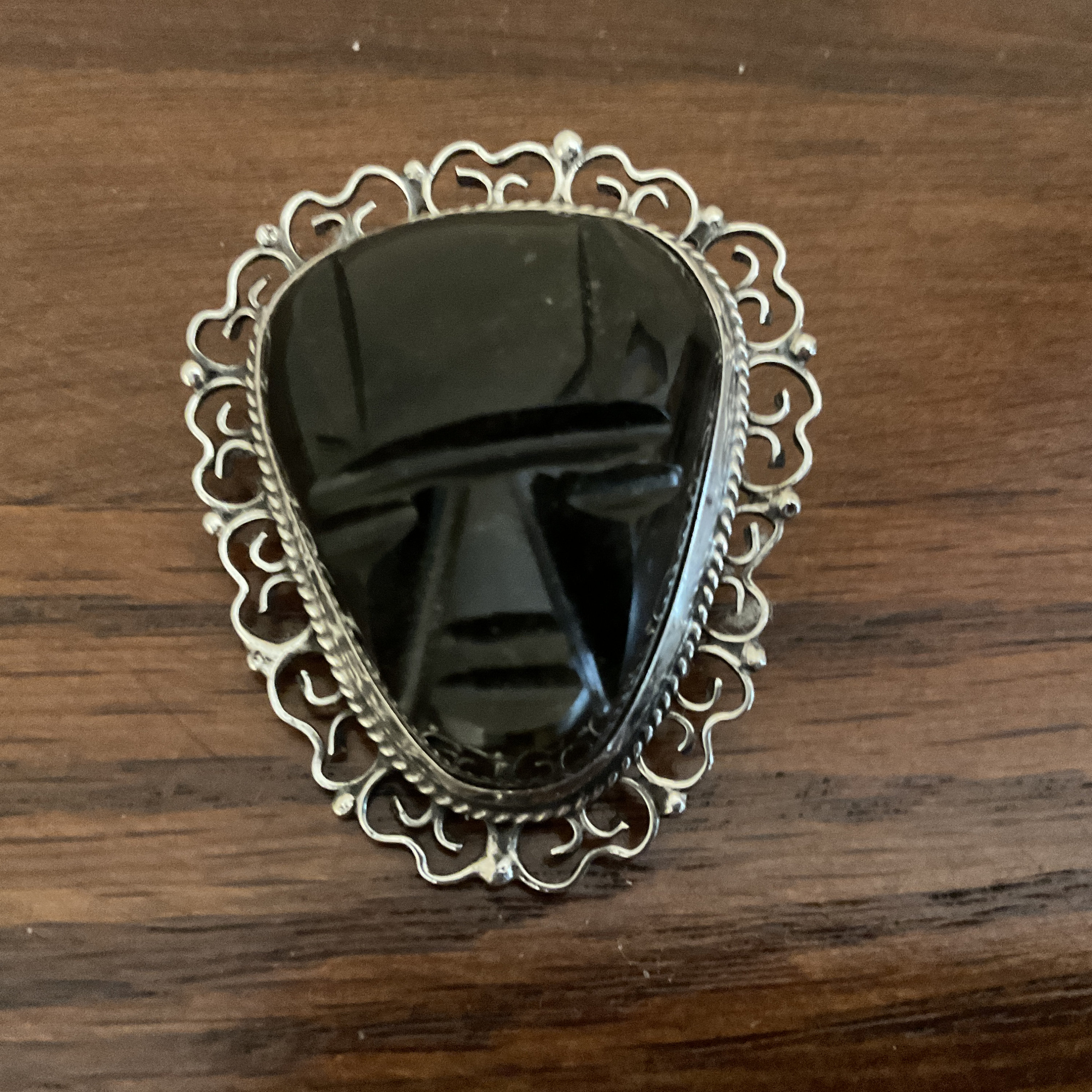 Vtg Onyx Brooch - Etsy