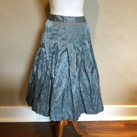 Satin Crinkle Pouf Skirt Steel Gray Tracy Reese S… - image 1