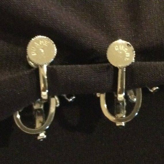 50s Rhinestone Designer Earrings / Bridal Rhinest… - image 7