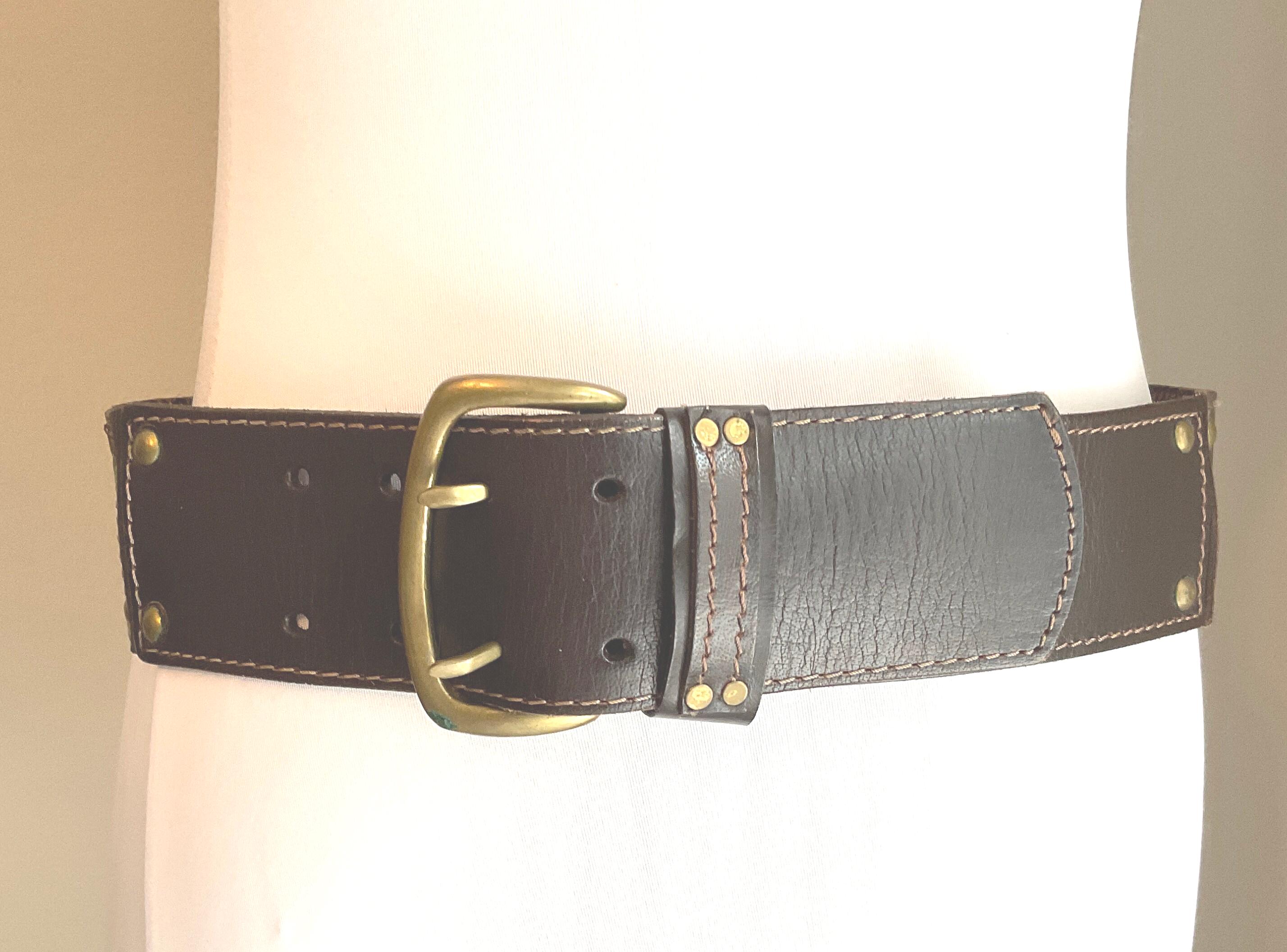 Brown Wide Leather Stud Belt Banana Republic / Wide Leather 