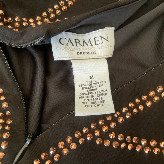 Copper Studded Sheath Dress Carmen Marc Valvo Med… - image 10