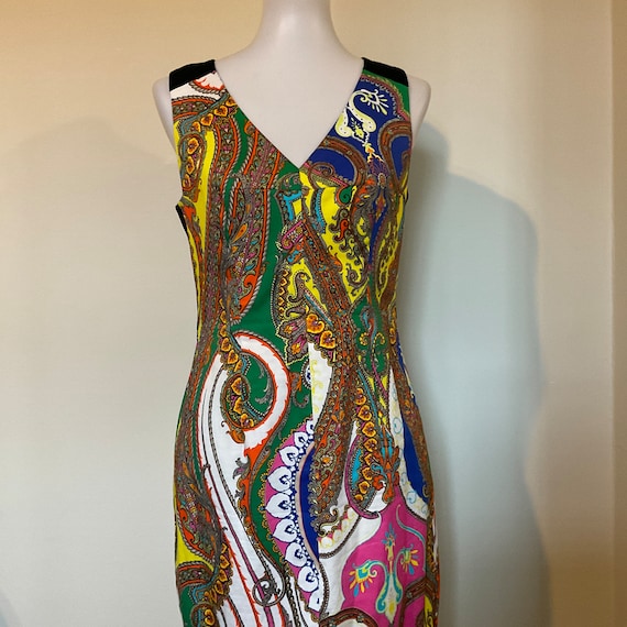 Trina Turk Paisley Print Sleeveless Shift Dress / 