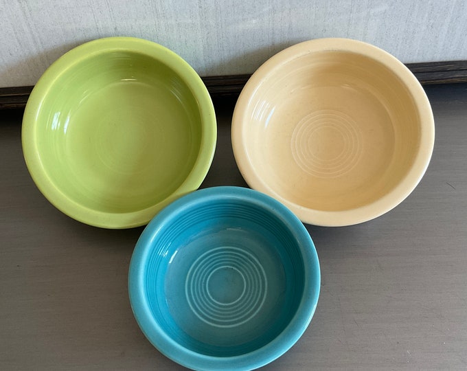 Fiestaware 3 Original Fruit Berry Bowls / Fiestaware Fruit Berry Bowls