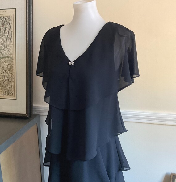 black chiffon tiered dress Miss Selfridge textured chiffon ruffle tiered maxi dress in black