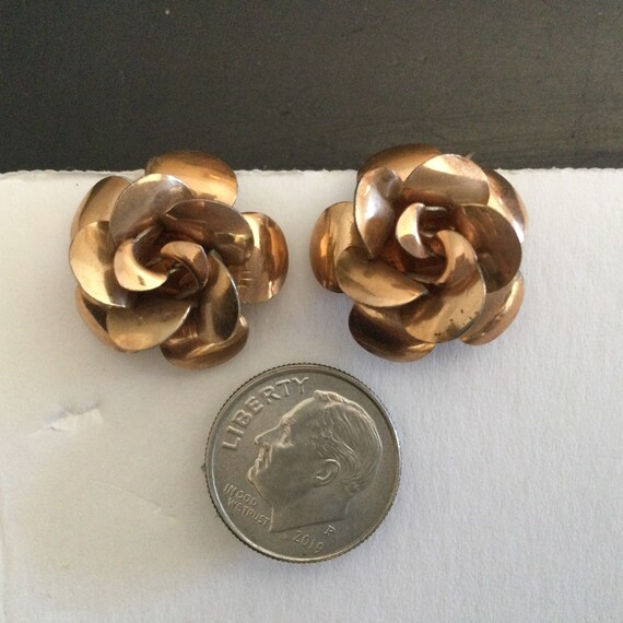 Krementz Gold Plate Rose Flower Earrings Deco Gold Overlay Flower Screwback Earrings Gold Plated Rose Earrings Krementz Gold Jewelry Etsy Canada