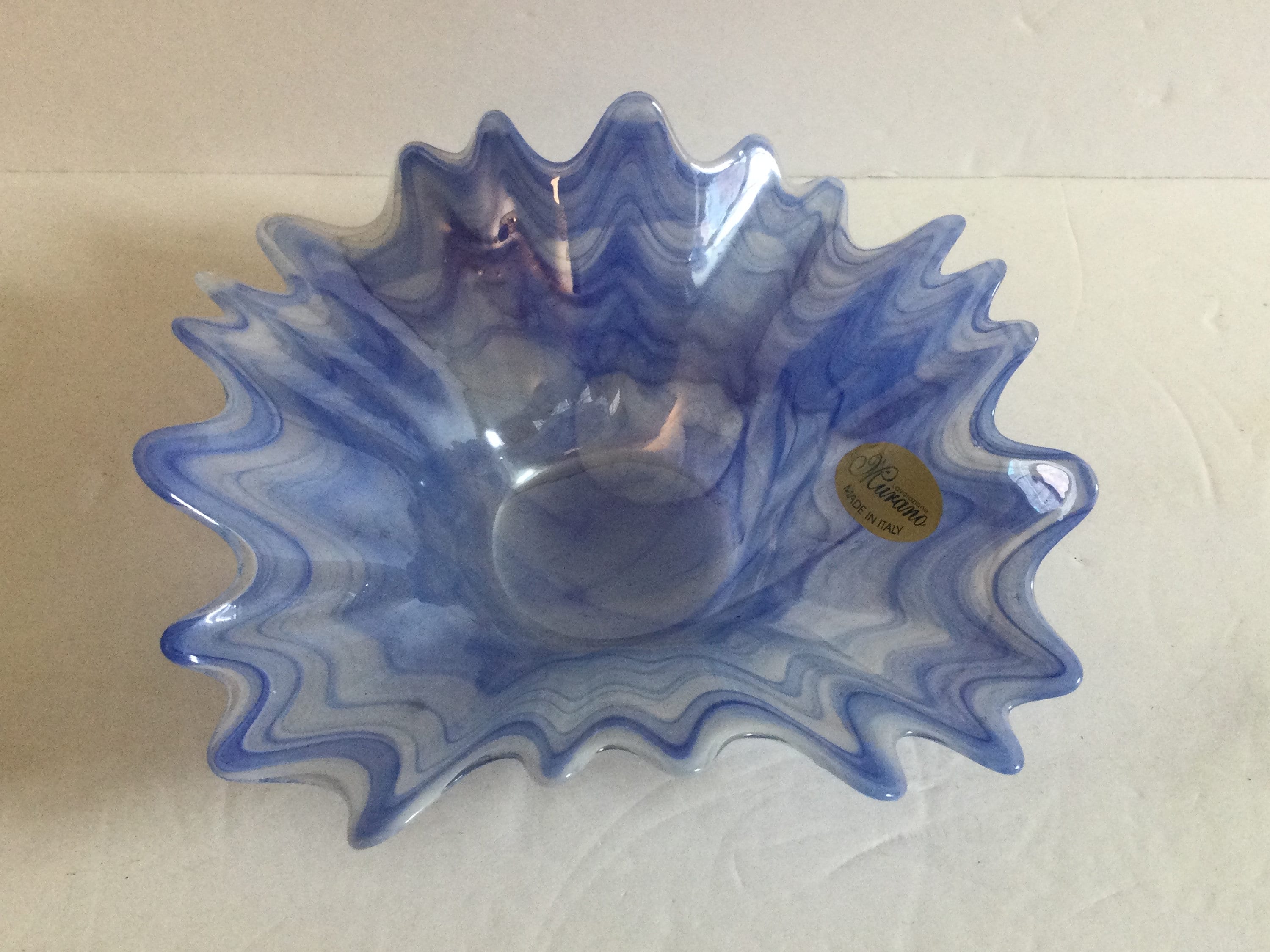 Murano Studio Art Glass Formed Bowl ,made in Italy , great colours
