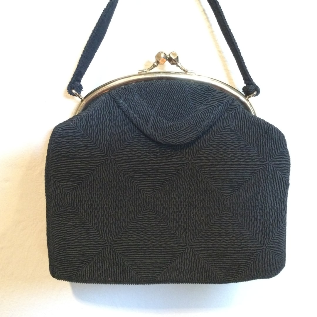 Vintage 1950s Black Corde Bag