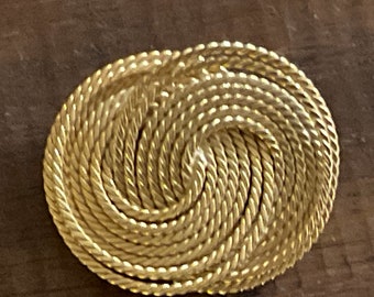 Vintage NAPIER 60s Gold tone Braided Wire Circle Brooch Pin / Napier Mid Century Pin Interlocked Textured Wire Circles Brooch / Napier Pin