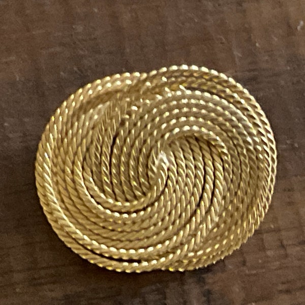 Vintage NAPIER 60s Gold tone Braided Wire Circle Brooch Pin / Napier Mid Century Pin Interlocked Textured Wire Circles Brooch / Napier Pin