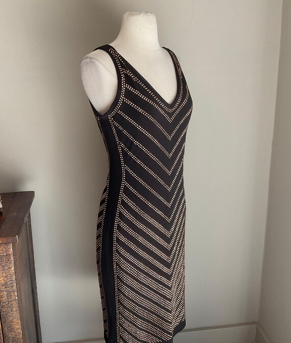 Copper Studded Sheath Dress Carmen Marc Valvo Med… - image 4