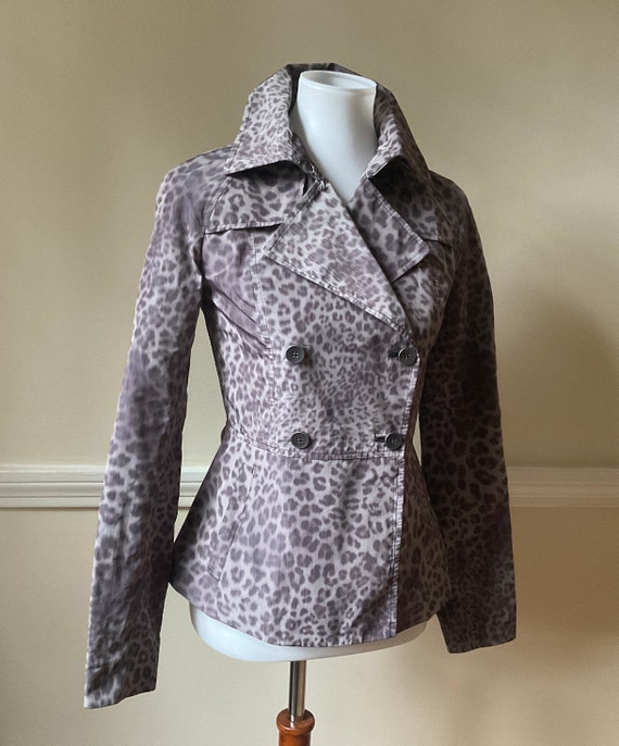 Tahari Leopard Trench Jacket Blazer XS / Leopard P