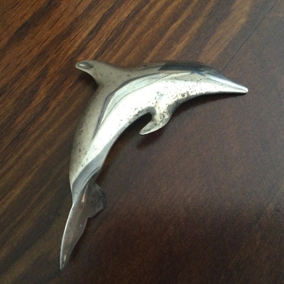 Sterling Silver Dolphin Brooch / International St… - image 4