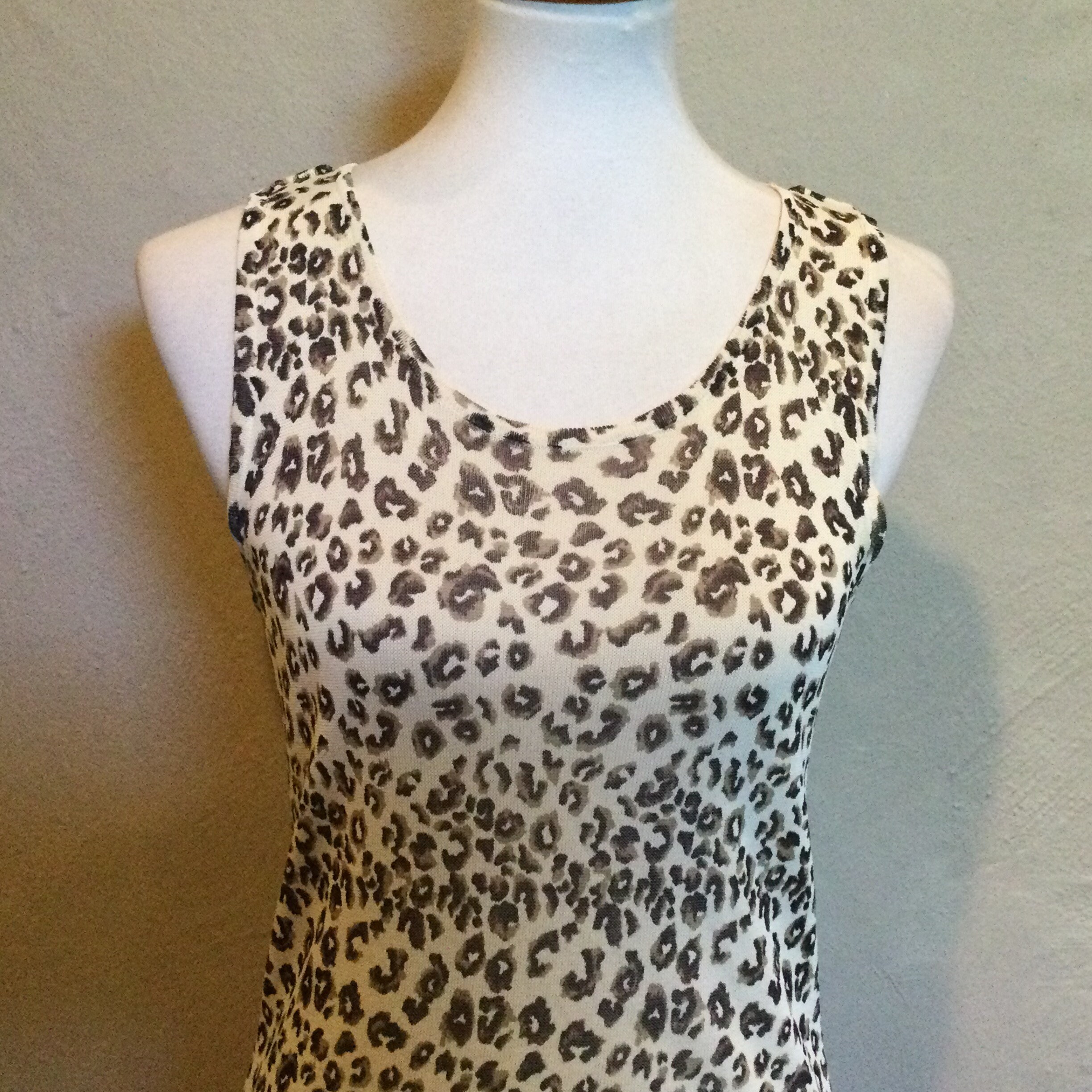 Dana Buchman Leopard Print Knit Tank Top / Rayon Knit Tank Top | Etsy