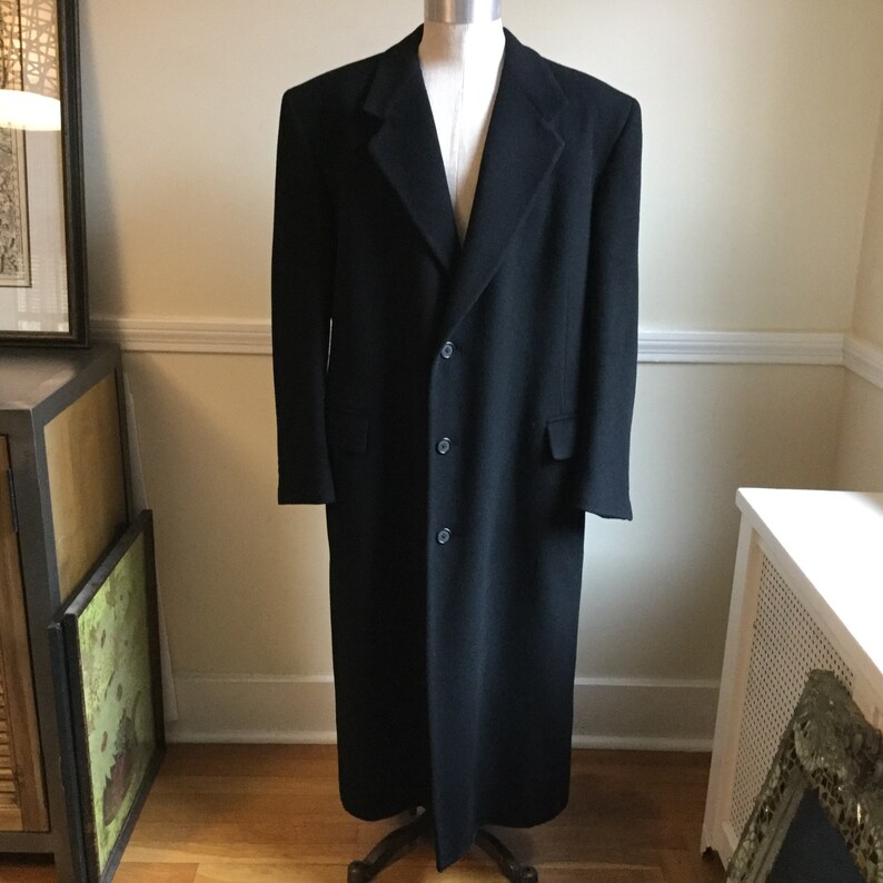 Mens Black Camel Hair Overcoat Saks 5th Ave / Black Camelhair | Etsy