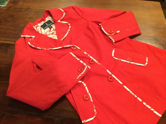 LONDON FOG Red Trench Blazer Jacket / Med / Women… - image 8
