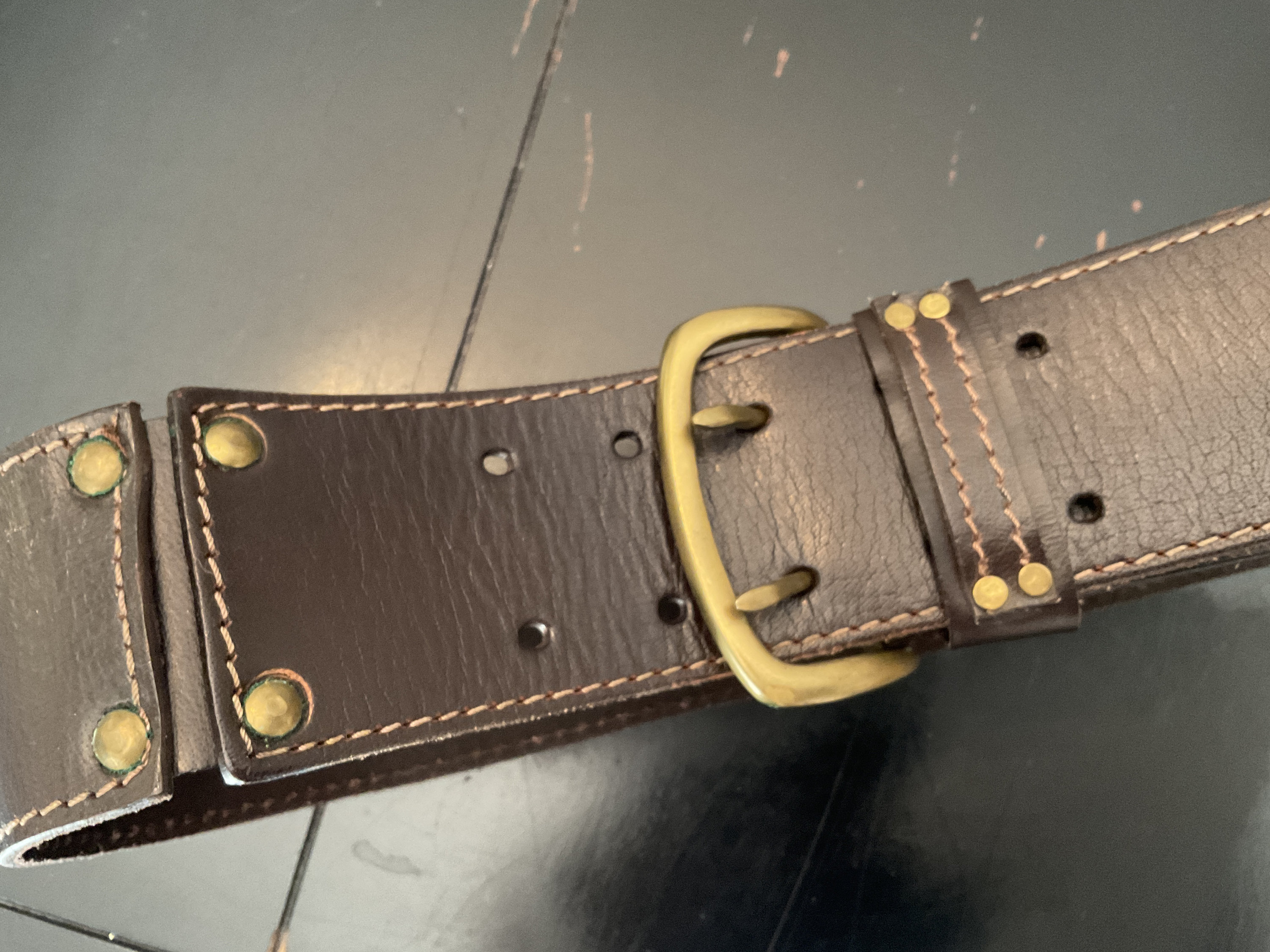Brown Wide Leather Stud Belt Banana Republic / Wide Leather  display picture 1