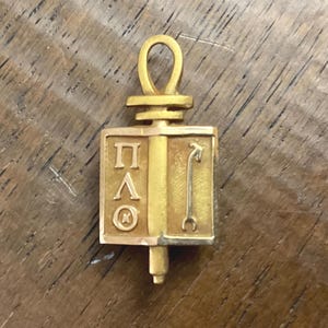 Vintage 10K PI LAMBDA THETA Fraternity Pin / 10K Solid Gold Stamp  Pi Lambda Theta Pin Greek Letters Π Σ Α / Initials M.P.S Date 4-11-69