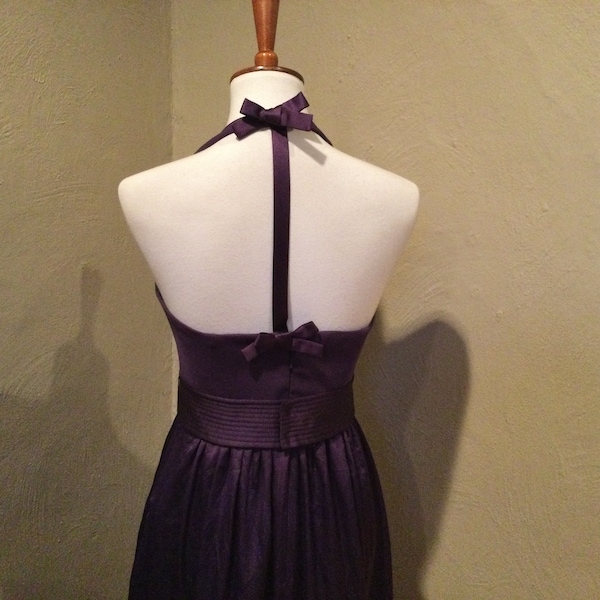 Vera Wang Purple Formal Gown Open Back w Bows / Vera Wang Halter Gown / size 4 / White Label Vera Wang Gown Bridesmaid/ Designer Gowns