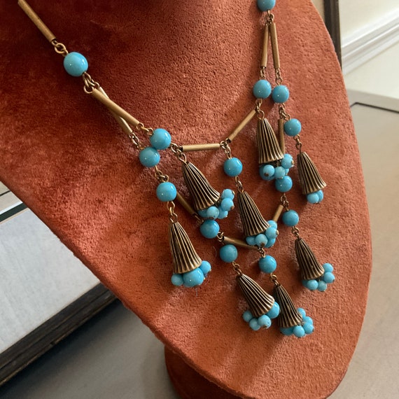 Miriam Haskell Egyptian Revival Festoon Necklace … - image 3