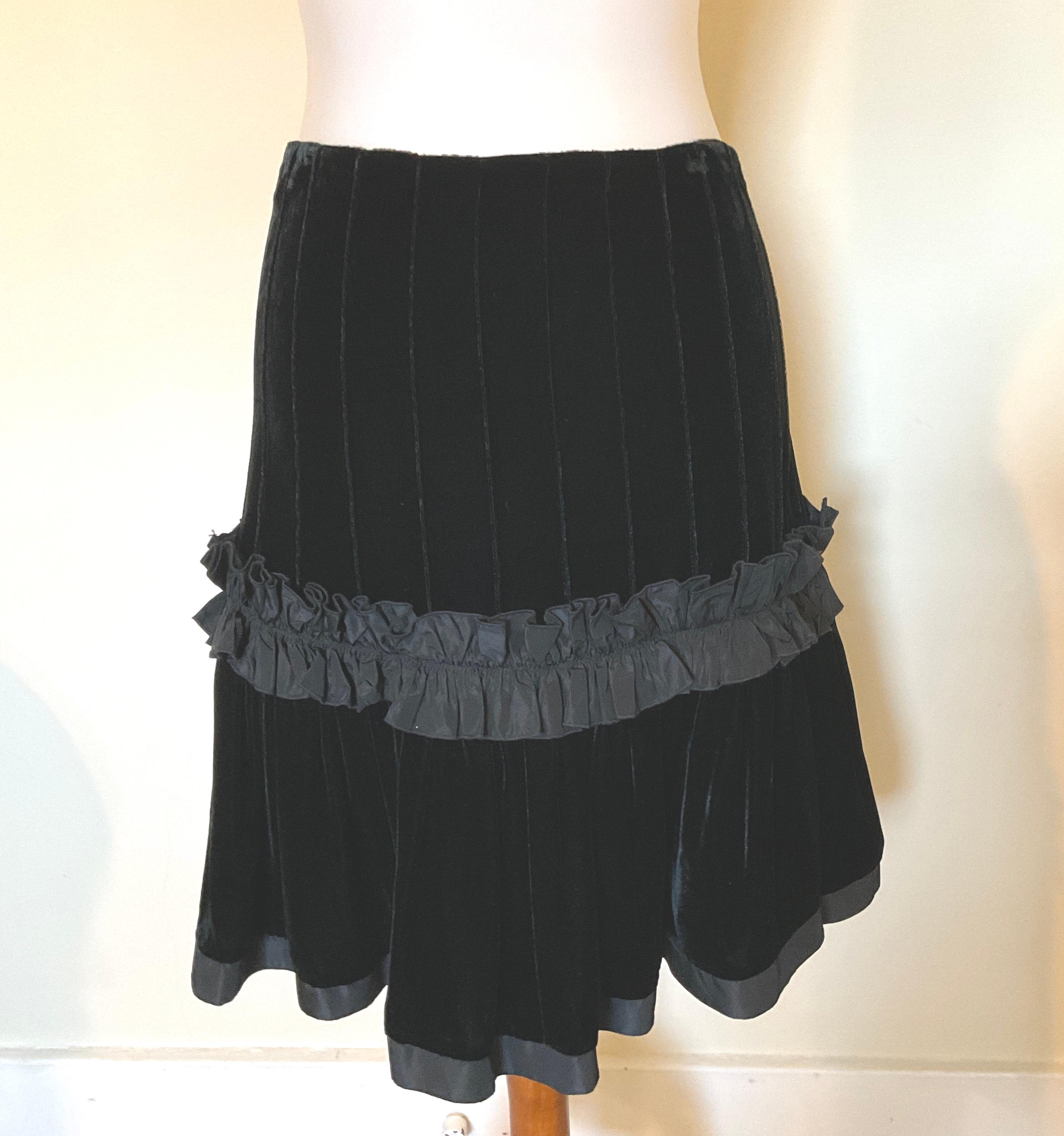 BLUGIRL Blumarine Black Velvet Skirt Neiman Marcus W Tags