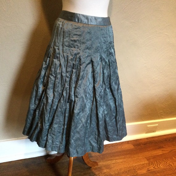 Satin Crinkle Pouf Skirt Steel Gray Tracy Reese S… - image 6